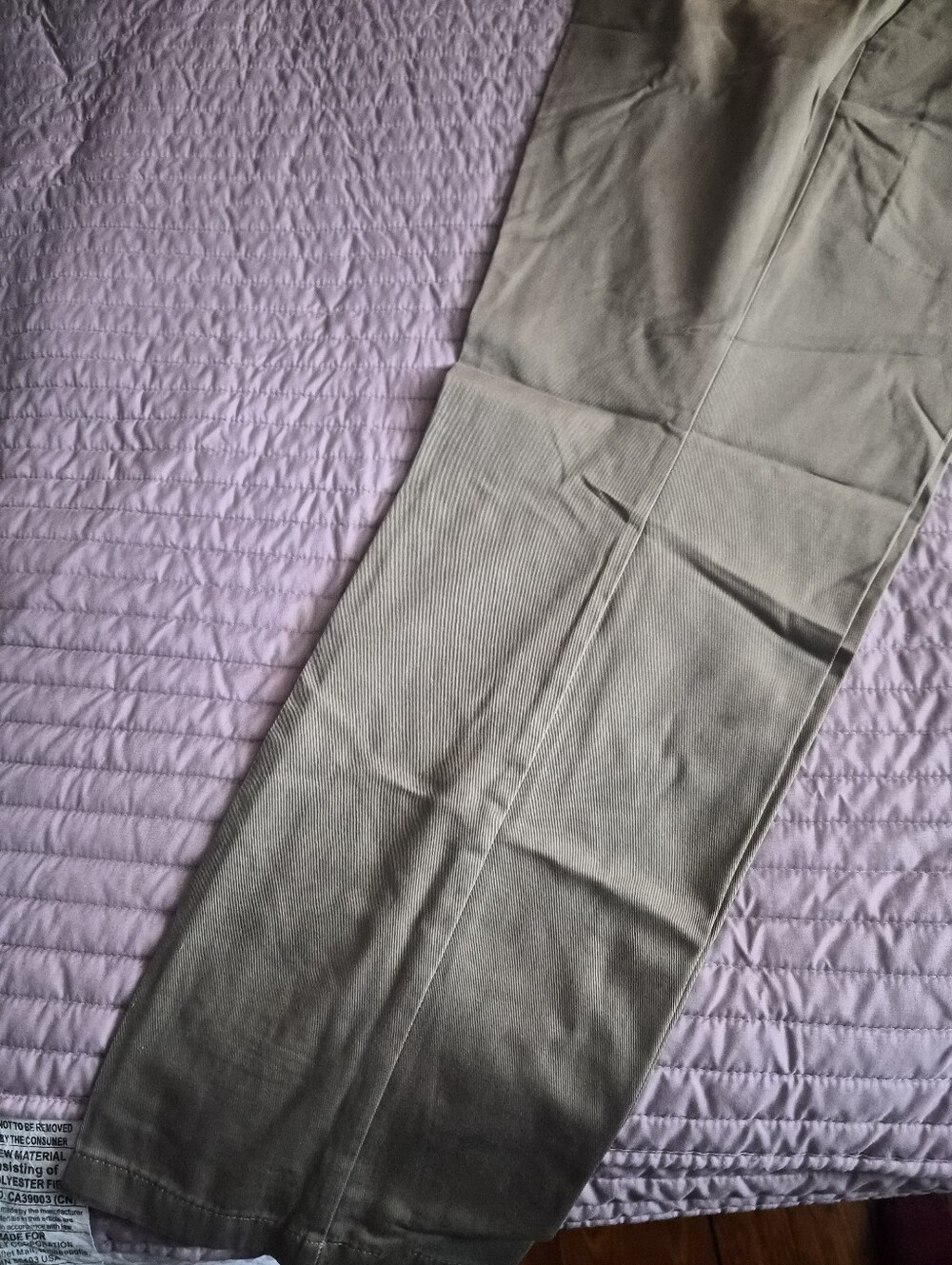 Dockers Men’s Flat Front Cotton Pants - Light Gray Inner Waistband